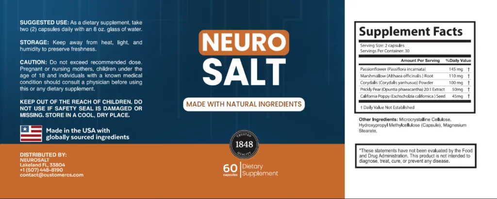 NeuroSalt Product Label